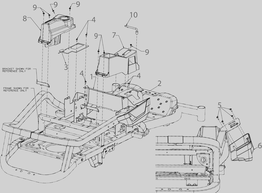 Platform Diagram and Parts List for ZT1-54KH (17CM010)(2022) Cub Cadet Lawn Tractor